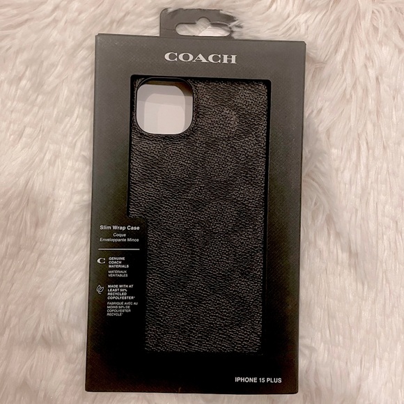 Coach Signature Canvas Slim Wrap iPhone 15 Plus Case - Picture 2 of 6